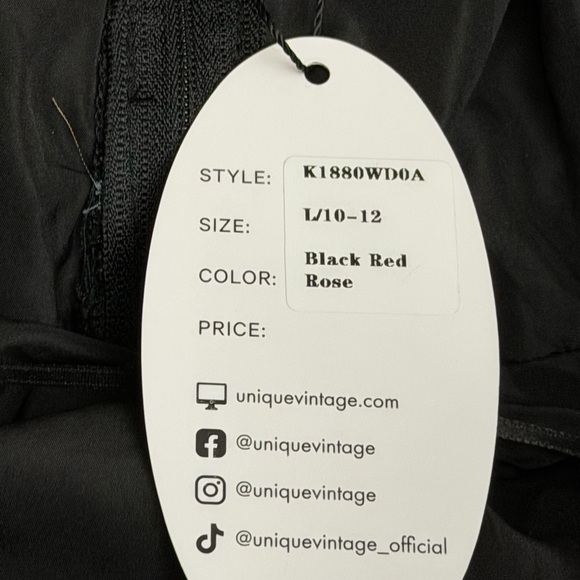 Unique Vintage Black and Red Floral High Low Dress - Picture 12 of 16